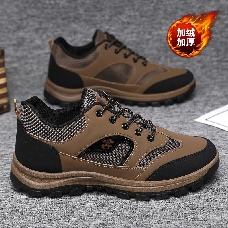 Foreign Trade Large Size Men's Single Cotton Hiking Shoes Thick Sole Lightweight Comfortable Versatile Casual Outdoor Hiking Non-Slip Running Shoes