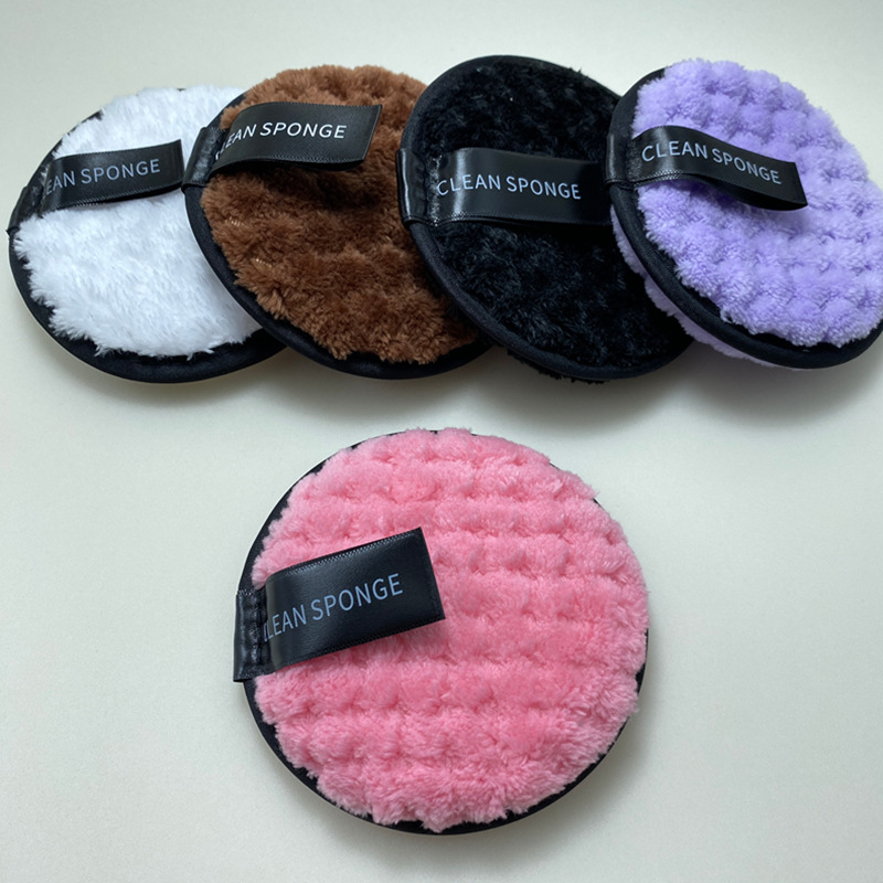 Hot Selling Pineapple Grids Lazy Clear Water Makeup Remover Puff Round Washable Double-Sided Cleansing Wet Powder Puff Makeup Remover Pad in Stock