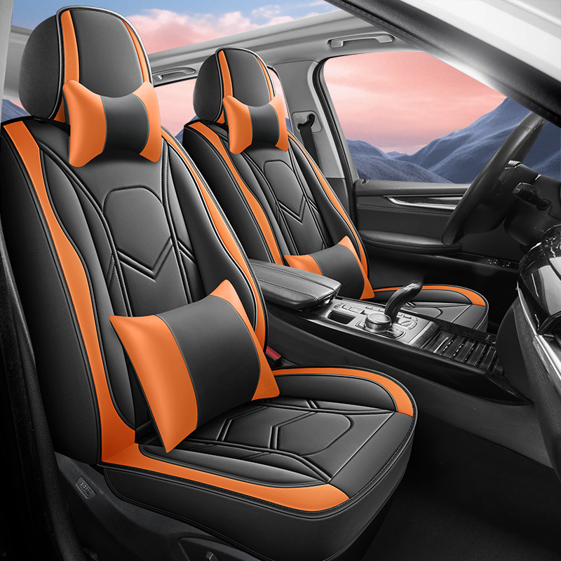 25 Years New Model Full Surround Full Leather Car Seat Cushion All-Season Universal Seat Cover Original Factory Dropshipping Cross-Border Wholesale