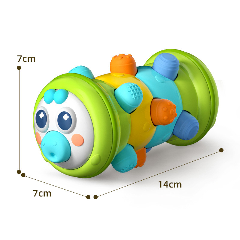 Cartoon Cute Roller Caterpillar Press Early Education Educational Exercise Finger Grasping Crawling Training Infant Toy