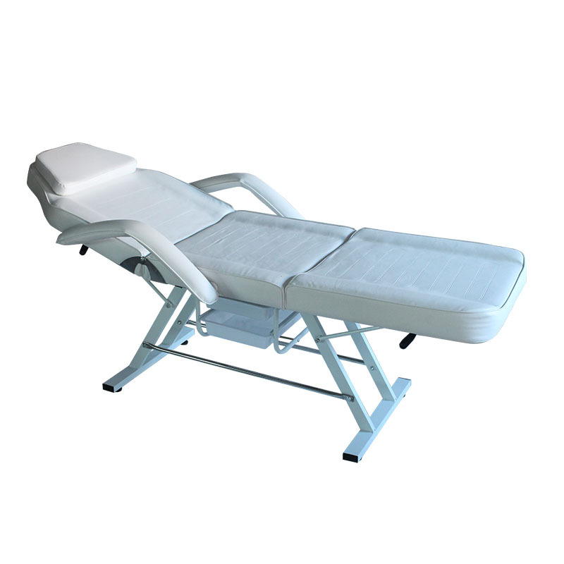 Upgraded Three-fold Beauty Bed Massage Bed Heated Beauty Chair Barber Chair Massage Chair Electroplated Beauty Chair Load-bearing Strengthening