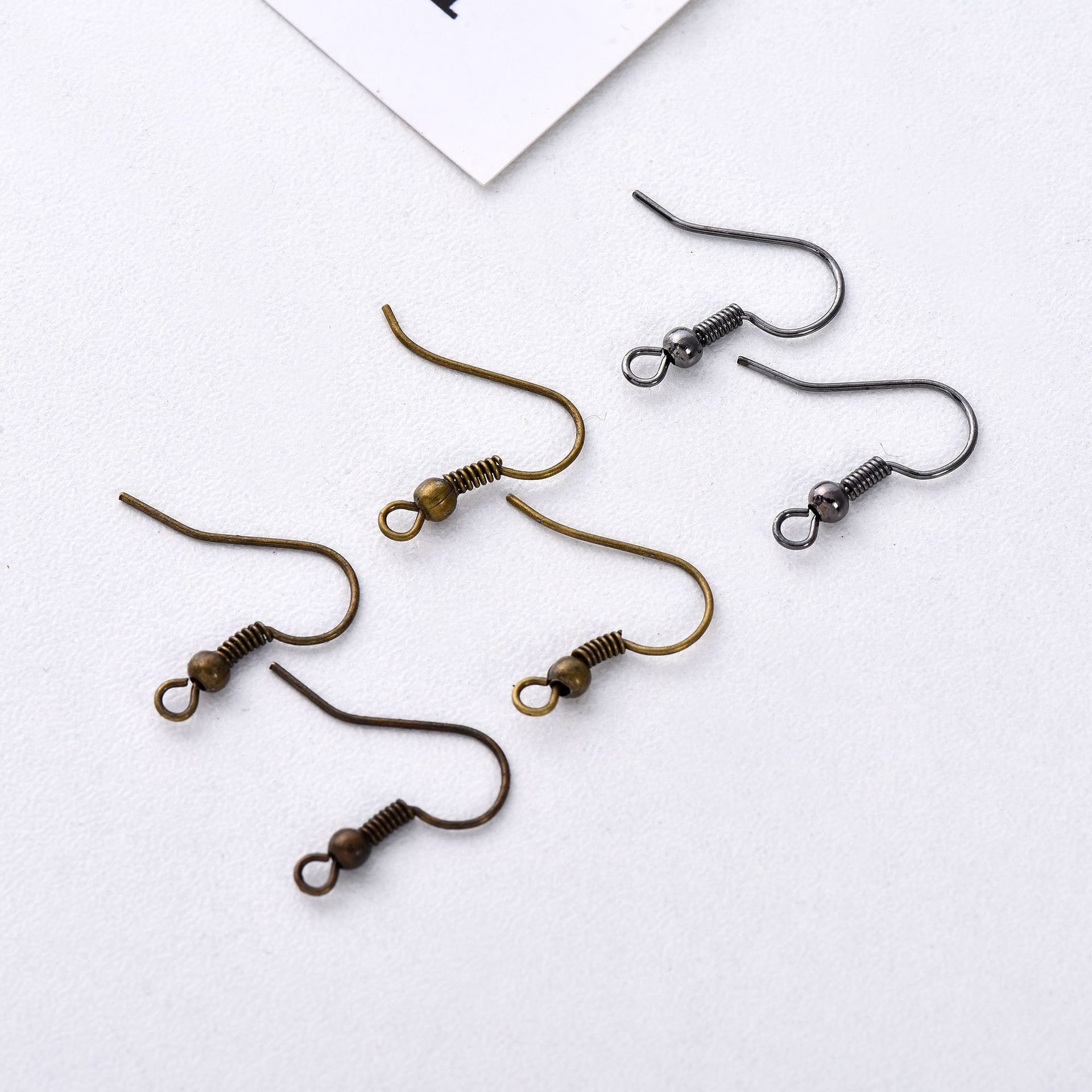 Японские и корейские ушные крючки цвета 16K золота с пружиной и шариком, большие металлические ушные крючки, ручная работа, DIY аксессуары для серег