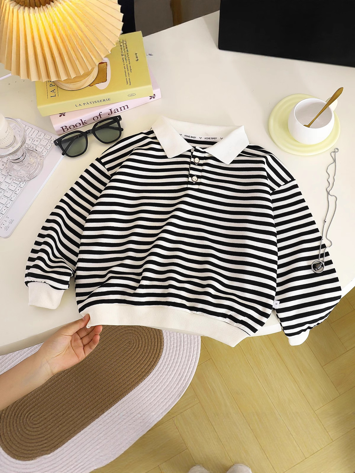 Autumn New Children's Long-Sleeve Polo Shirts for Boys and Girls, Trendy Striped Base Shirts for Toddlers and Kids Wholesale