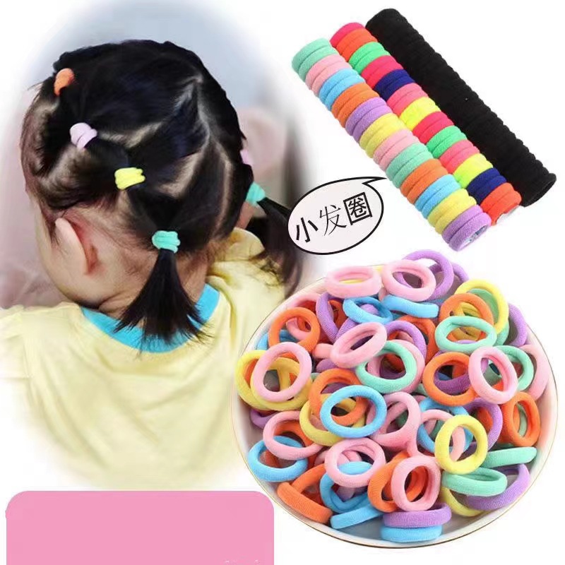 Seamless Basic Kidsren's Candy-Colored Towel Ring High-Elastic Colorful Rubber Band Headband Simple and Non-Harmful Hair Band