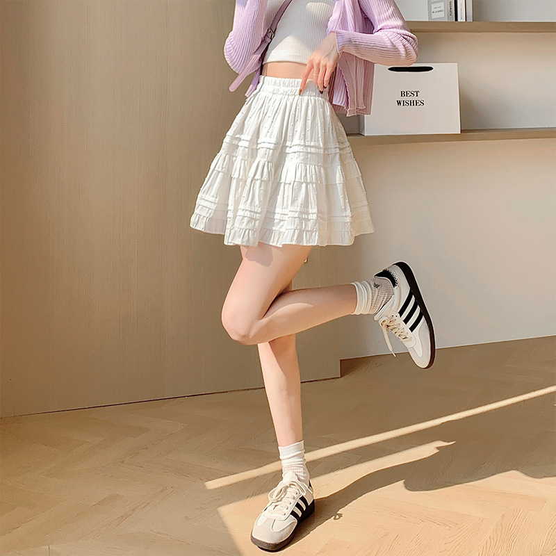 Ballet Style Skirt Women's Spring and Summer Gentle Temperament Short Skirt High Waist Slimming Sweet French Cake Skirt