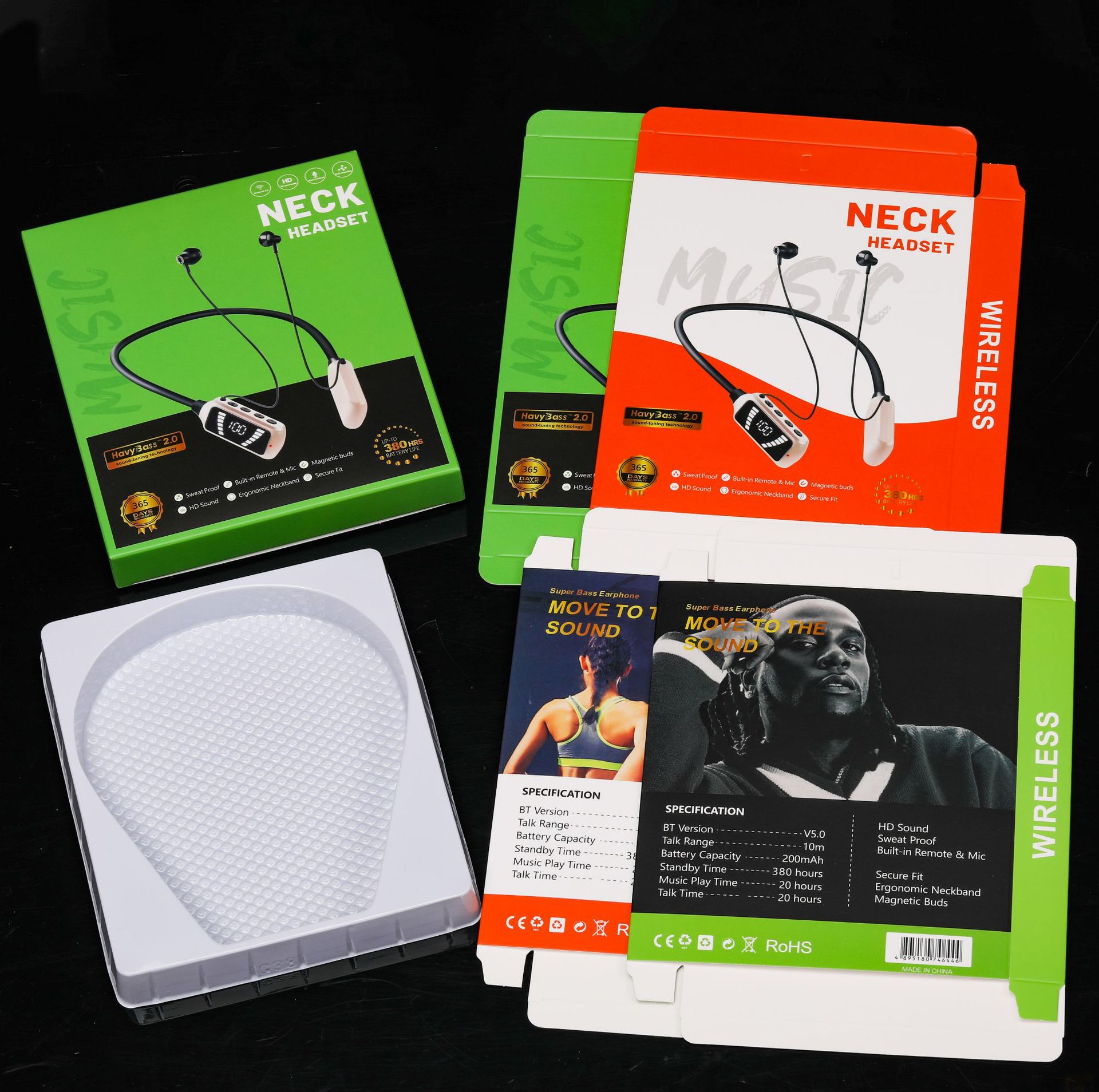 Новая упаковка для наушников с шеей, нейтральная универсальная упаковка для спортивных Bluetooth наушников, упаковка в наличии, оптовая продажа