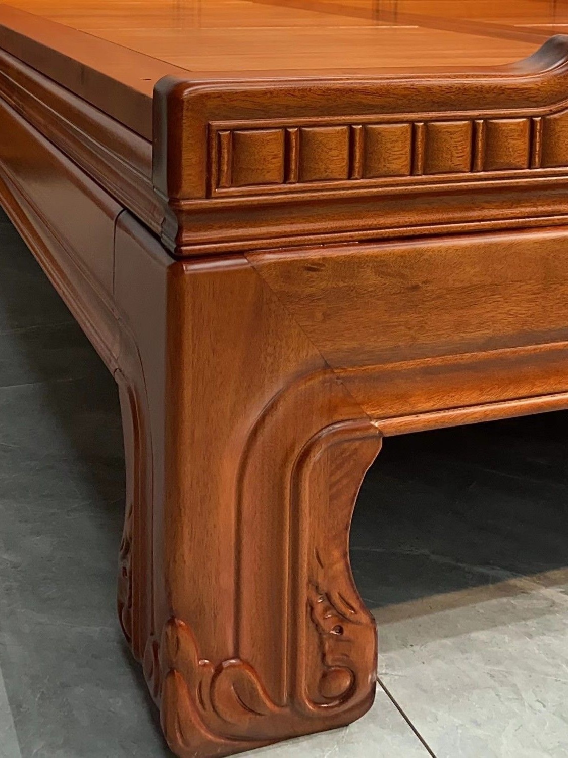 Golden Rosewood Solid Wood Bed with Mortise and Tenon Structure Double Bed New Chinoiserie Master Bedroom 1.8m Antique Carved Solid Wood Wedding Bed