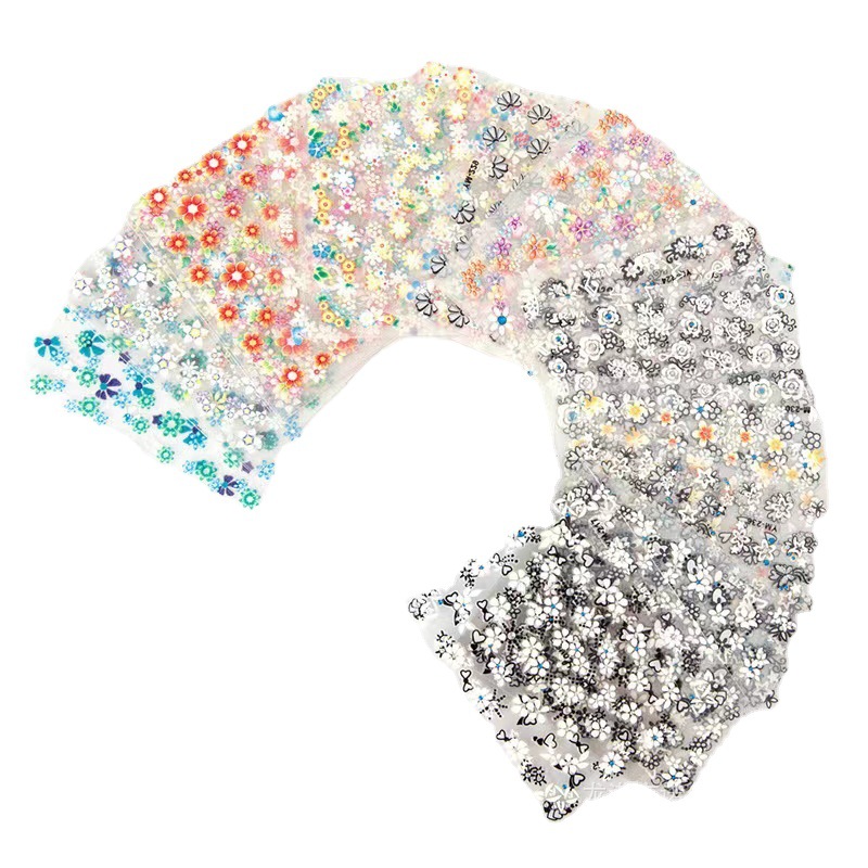 Cross-border black and white color nail stickers three-dimensional waterproof small decal nail stickers 3d nail stickers can be customized