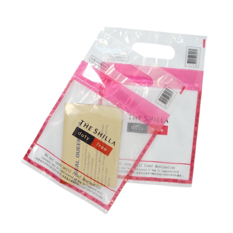 SOURCE Factory transparent PE airport duty-free shop anti-disassembly duty-free bag transparent handbag cross-border shopping bag printable