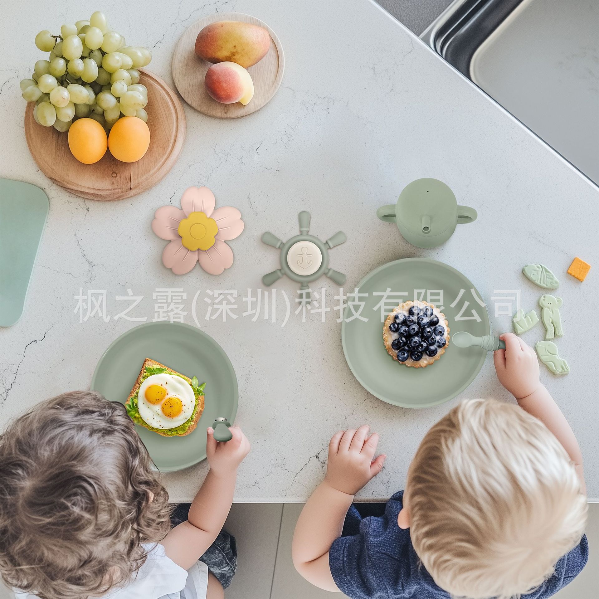 Amazon Cross-Border New Product Flower Children's Sensory Toy Rudder Bath Toy Food Grade Silicone Rotating Toy