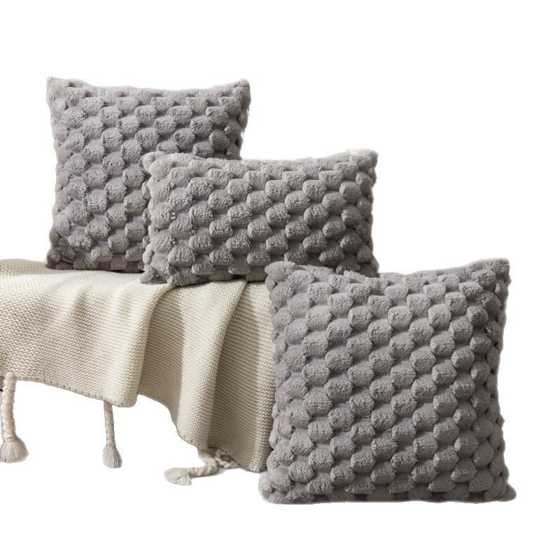 Cross-border Pillow Case Woven Snowflake Velvet Solid Color Pillow Non-core Office Sofa Waist Pillow Bedside Cushion