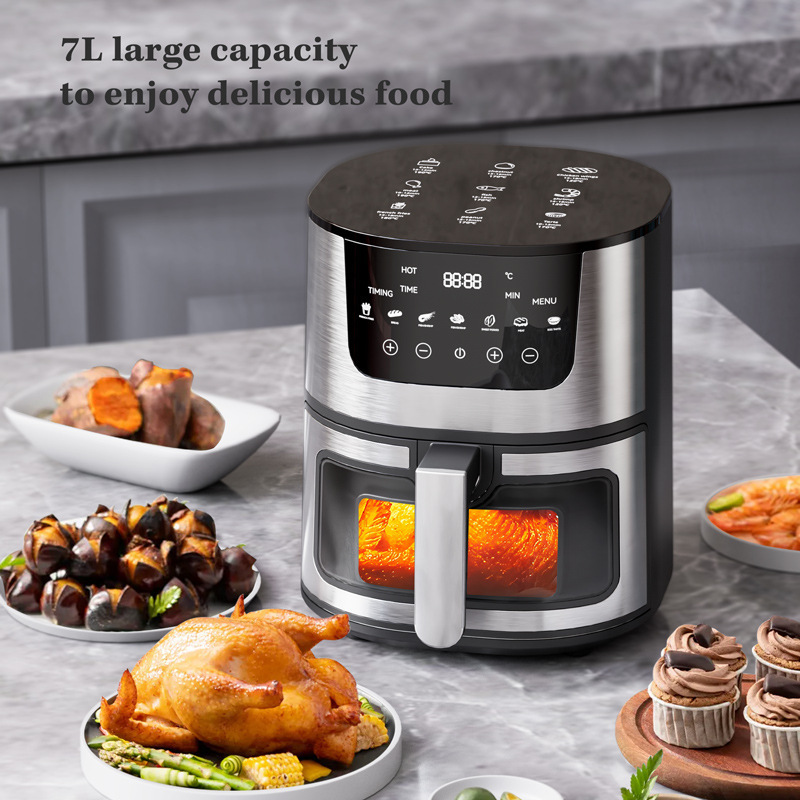 Cross-Border Roasted Chicken and French Fries Visual Amazon Air Fryer Multifunctional Fully Automatic Flip-Free Oil-Free Electric Fryer