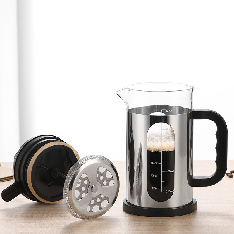 Coffee Press High Borosilicate Glass Heat Resistant Tea Maker Sealed Press Braised Coffee Utensil Household Sharing Pot