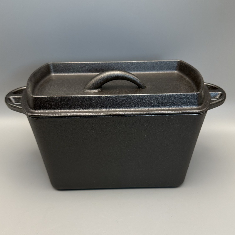 Чугунная хлебная форма прямоугольная для выпечки, форма для тостов, для барбекю, подвесная форма, квадратная хлебная форма с крышкой и ручкой