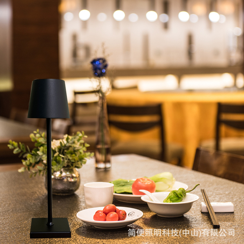 LED Creative Retro Table Lamp Bedroom USB Wireless Rechargeable Table Lamp Nordic Bedside Nightlight Atmosphere Bar Table Lamp