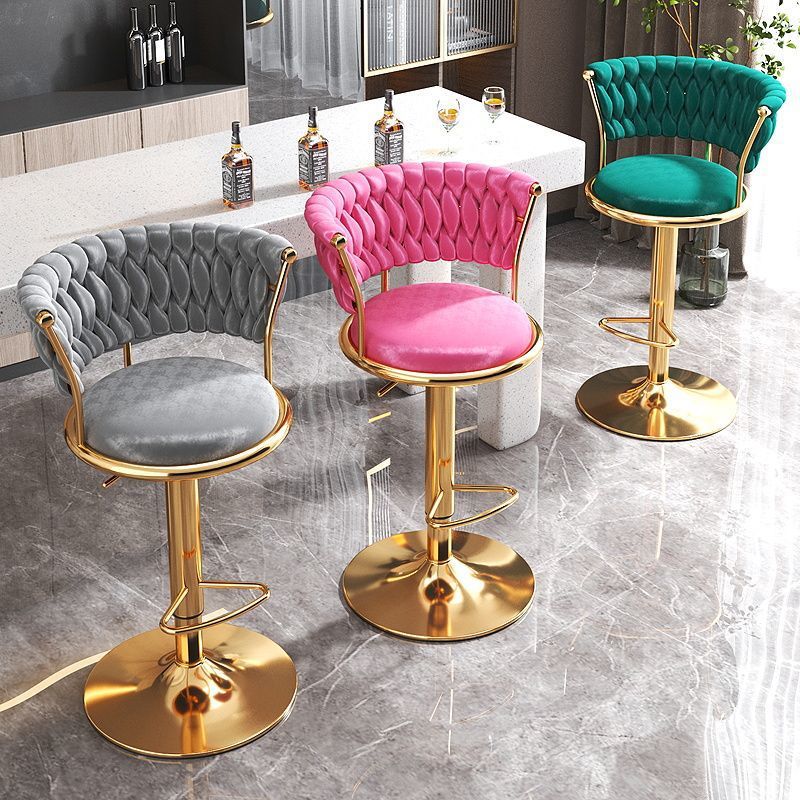 Bar Chair with Elevated Stool, Adjustable Height, Light Luxury Backrest, Fashionable High-End Home Use, Internet Celebrity High Stool Factory Wholesale