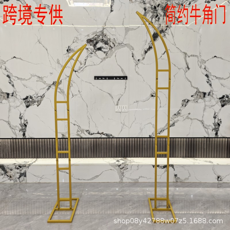 Wedding Horn Arch Floral Art Green Plant Silk Flower Wedding Proposal Birthday Window Display Photo Arrangement Wedding Flower Stand