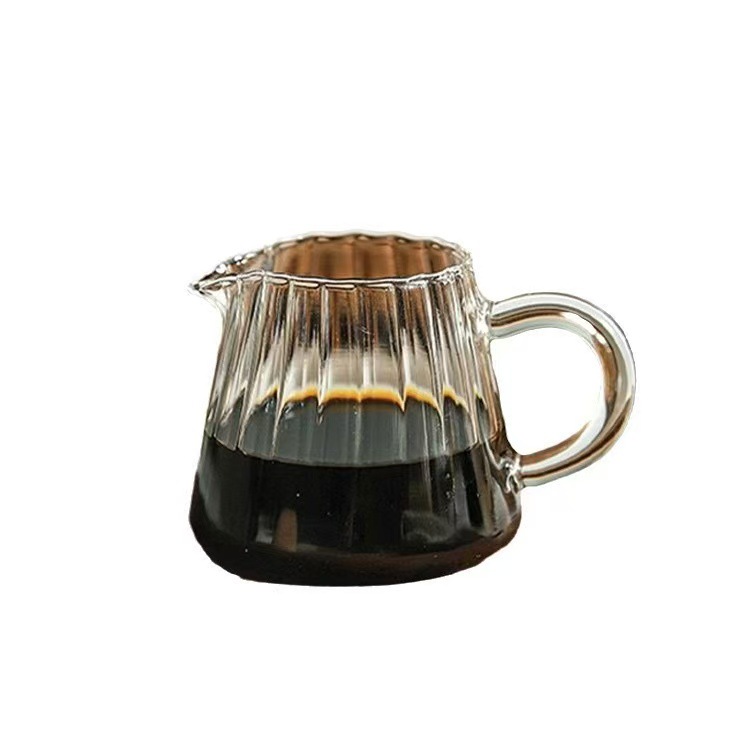 Italian-Style Small Milk Cup, Espresso Mini Milk Jug, Heat-Resistant Glass Latte Cup, Double-Spout Small Milk Cup, High-Temperature Resistant Glass