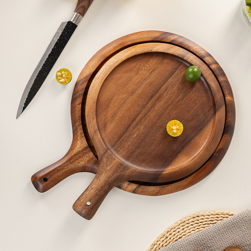 Wooden Dinner Plate Pizza Bread Board Western Food Wooden Tray Square Solid Wood Steak Steak Wooden Plate Dinner Plate Cake Deli