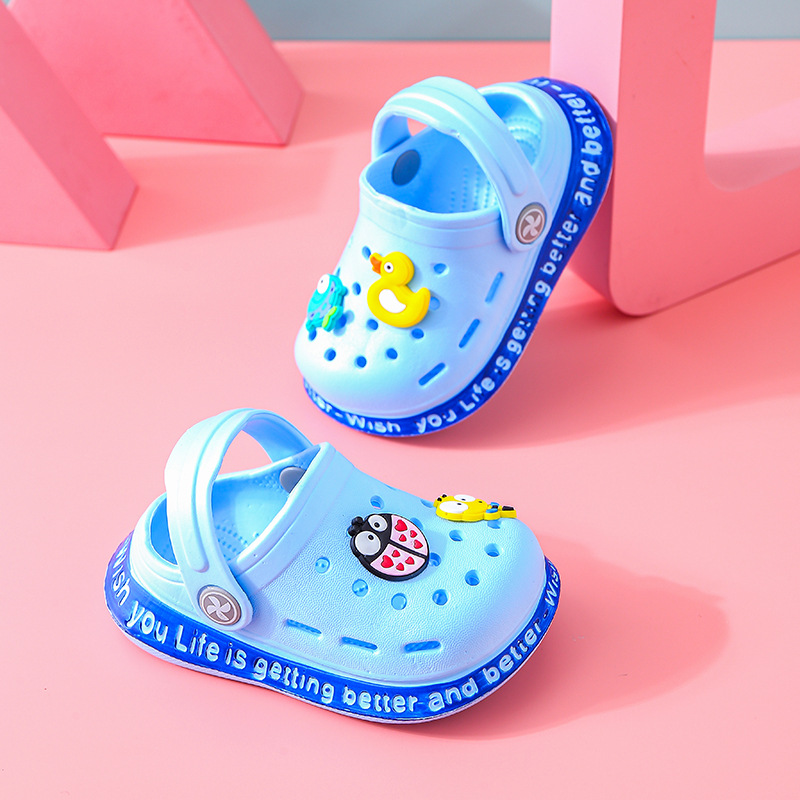 Baby Sandals Men's Summer Toddler Cartoon 1-3 Years Old 2 Girls Baotou Crocs Soft Sole Anti-Slip Baby Beach Sandals