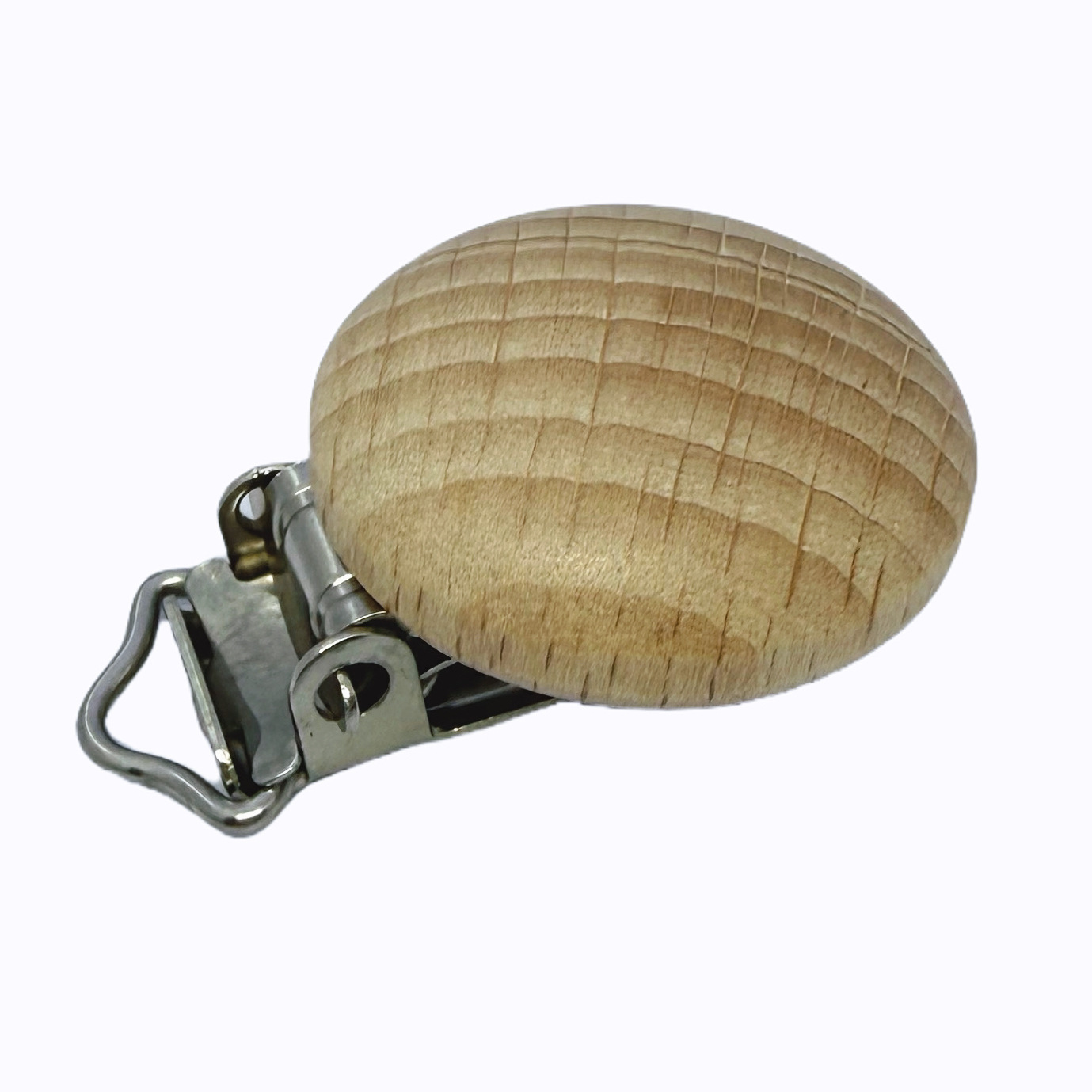 Beech Wood Pacifier Clip 30mm DIY Baby Soothing Anti-Drop Chain Clip Round Non-Porous Three-Hole Wooden Pacifier Clip