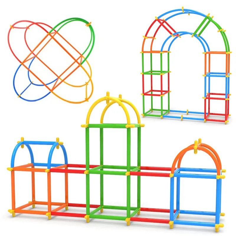 Sixth grade tower accessories 4d space connector straw building blocks creative DIY parent-child interactive educational connector