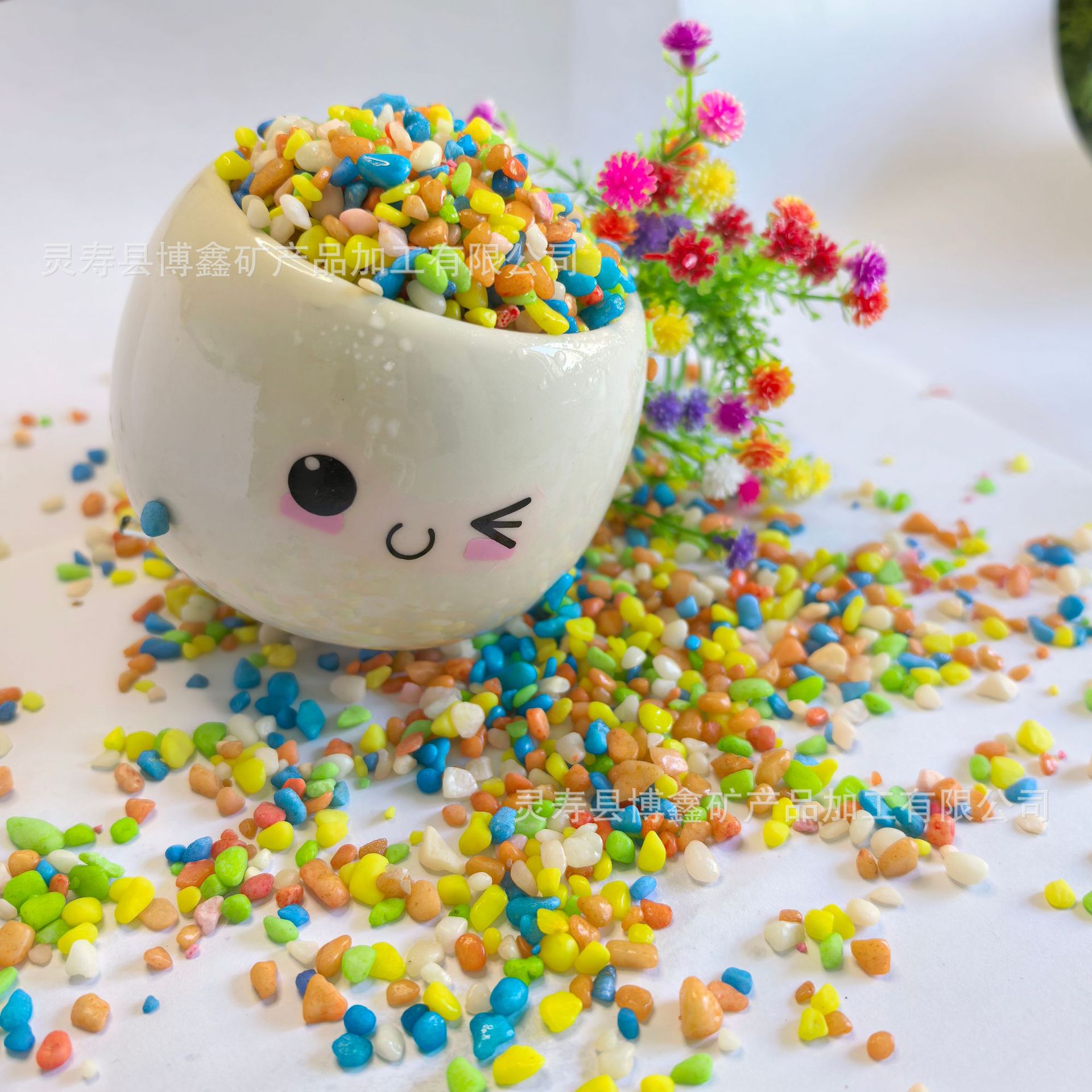 Colorful Stone Flower Pots, Paving Flower Pots, Decorative Fish Tanks, Landscaping Gardening, Colorfulful Small Stones, Dyed Stones, Pebbles