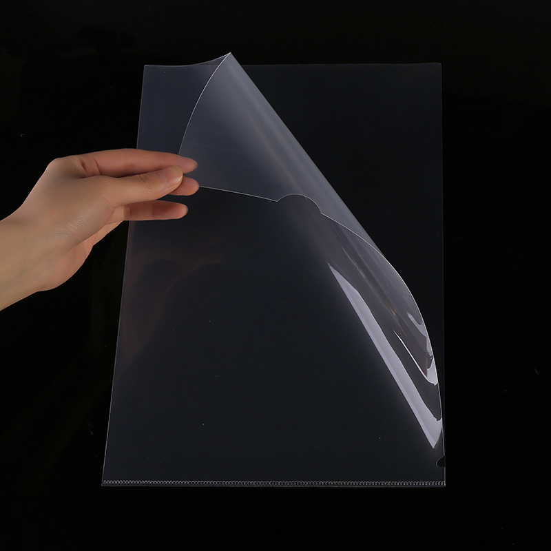 L-Shaped A4 Folder Single-Chip Folder Advertising Printing Logo File Protective Cover Transparent File Envelope Folder