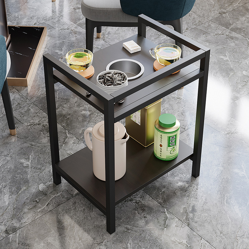 Кофейный стол для маджонга с чайной полкой, двухуровневый стол для маджонга, маленький боковой стол, полка для чая, стол для игр в шахматы и карты