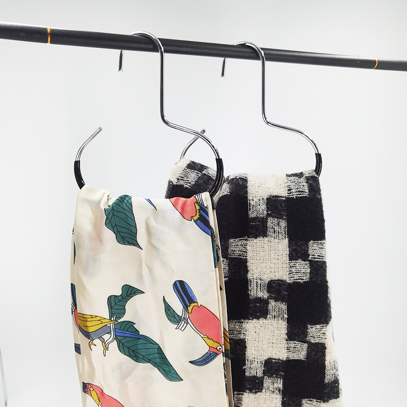 Cross-Border Plastic Dipped Non-Slip Silk Scarf Rack Multi-Functional Cap Hanger Seamless Tie Storage Rack Ring Coat Rack