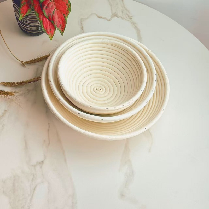 Круглая хлебная чаша, корзина для ферментации, ротанговая корзина, фруктовая корзина, ручная работа из индонезийского ротанга