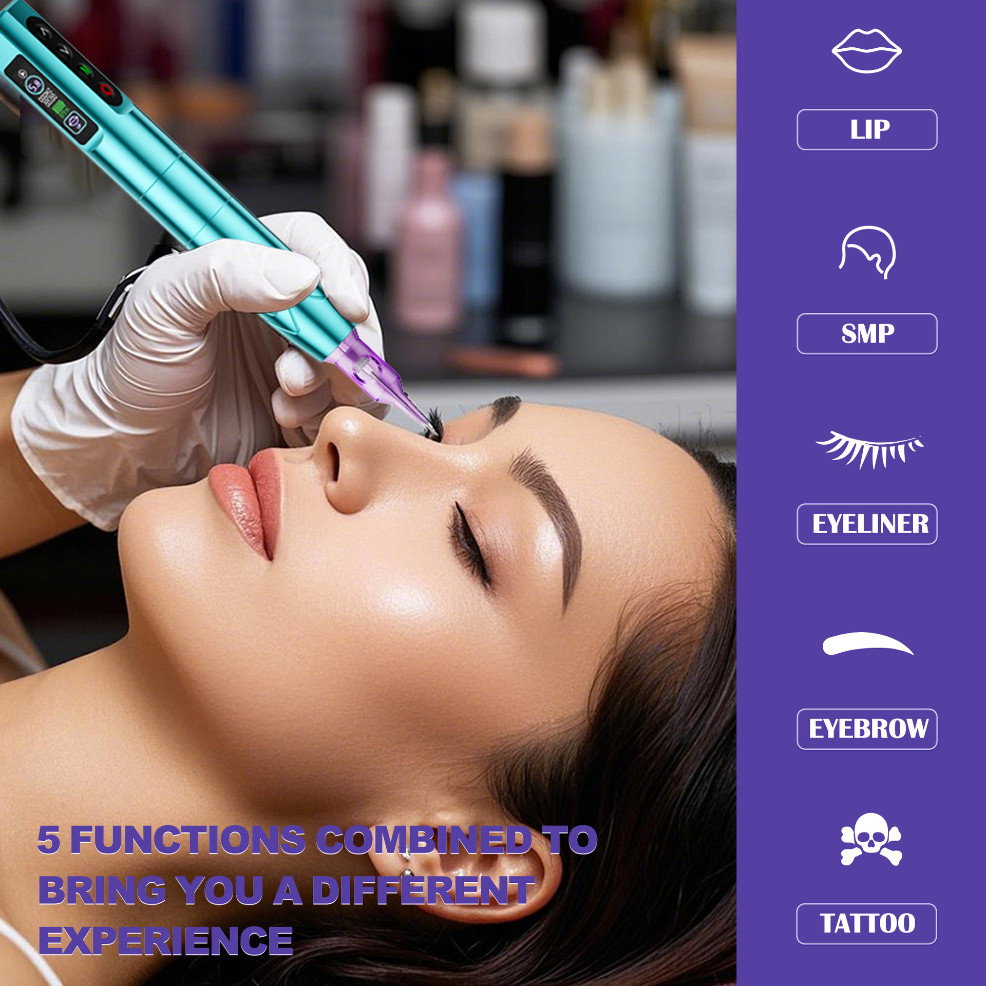 Ybeauty wireless battery tattoo machine suit full throwing machine tattoo machine beauty contact lens eyebrow tattoo all-in-one machine cross-border source