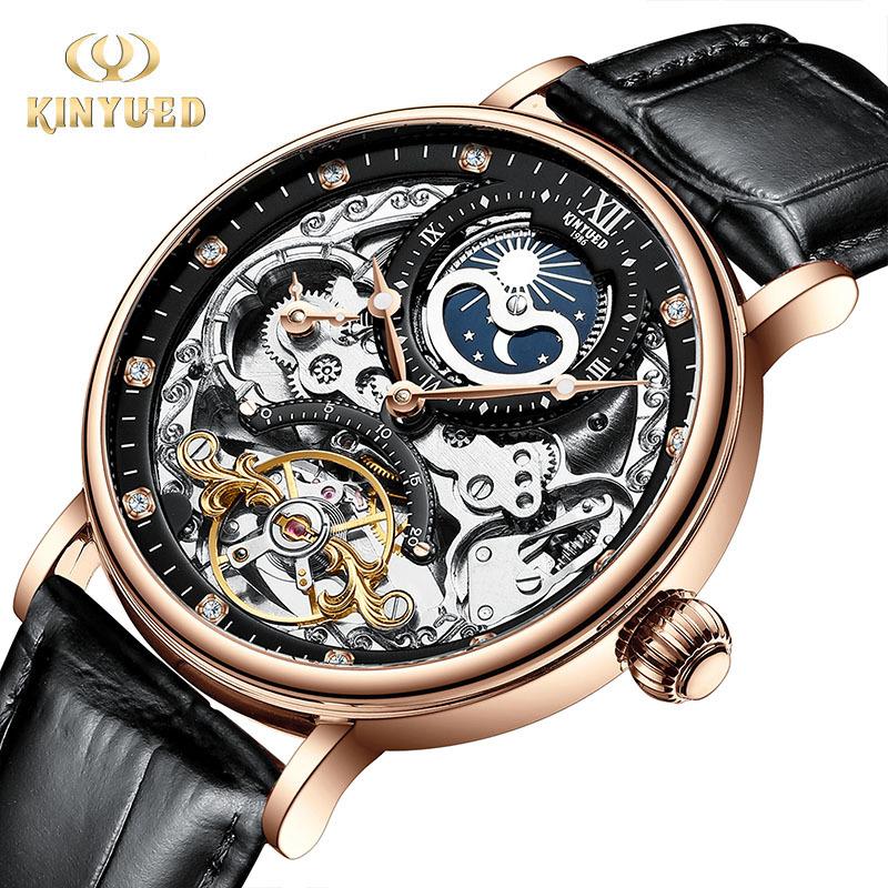 Kinyued Fully Automatic Mechanical Watch Business Men's Watch Tourbillon Mechanical Watch Men's Multi-Functional Men's Watch