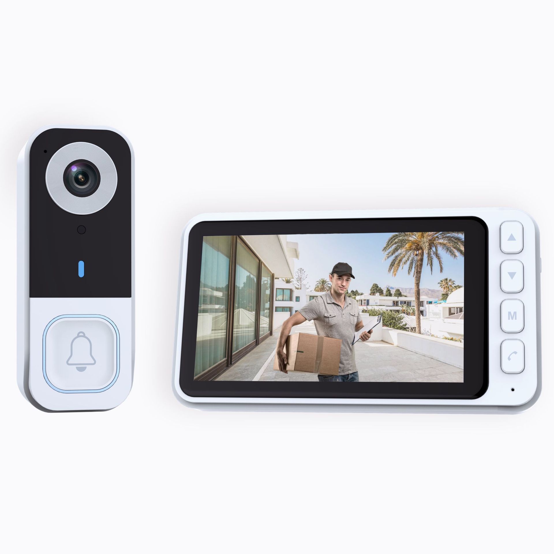 Cross-Border Smart Wireless Video Doorbell Outdoor Home Monitoring with Display Screen Doorbell Network-Free Call Night Vision Camera