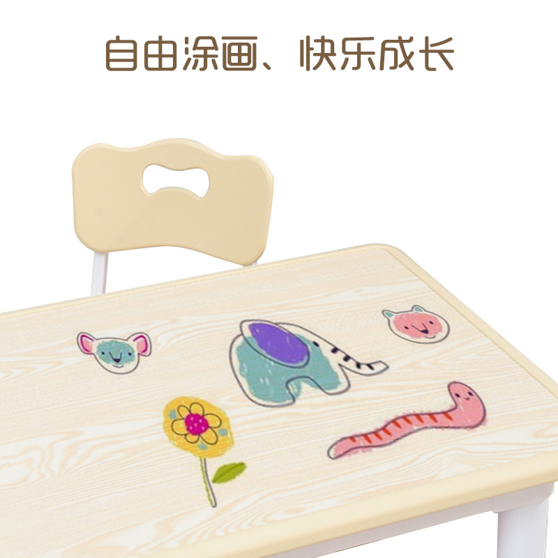 Amazon's Popular Kindergarten Children's Table and Chair Set Can Be Lifted and Graffiti Children's Desk Multi-Functional Study Table