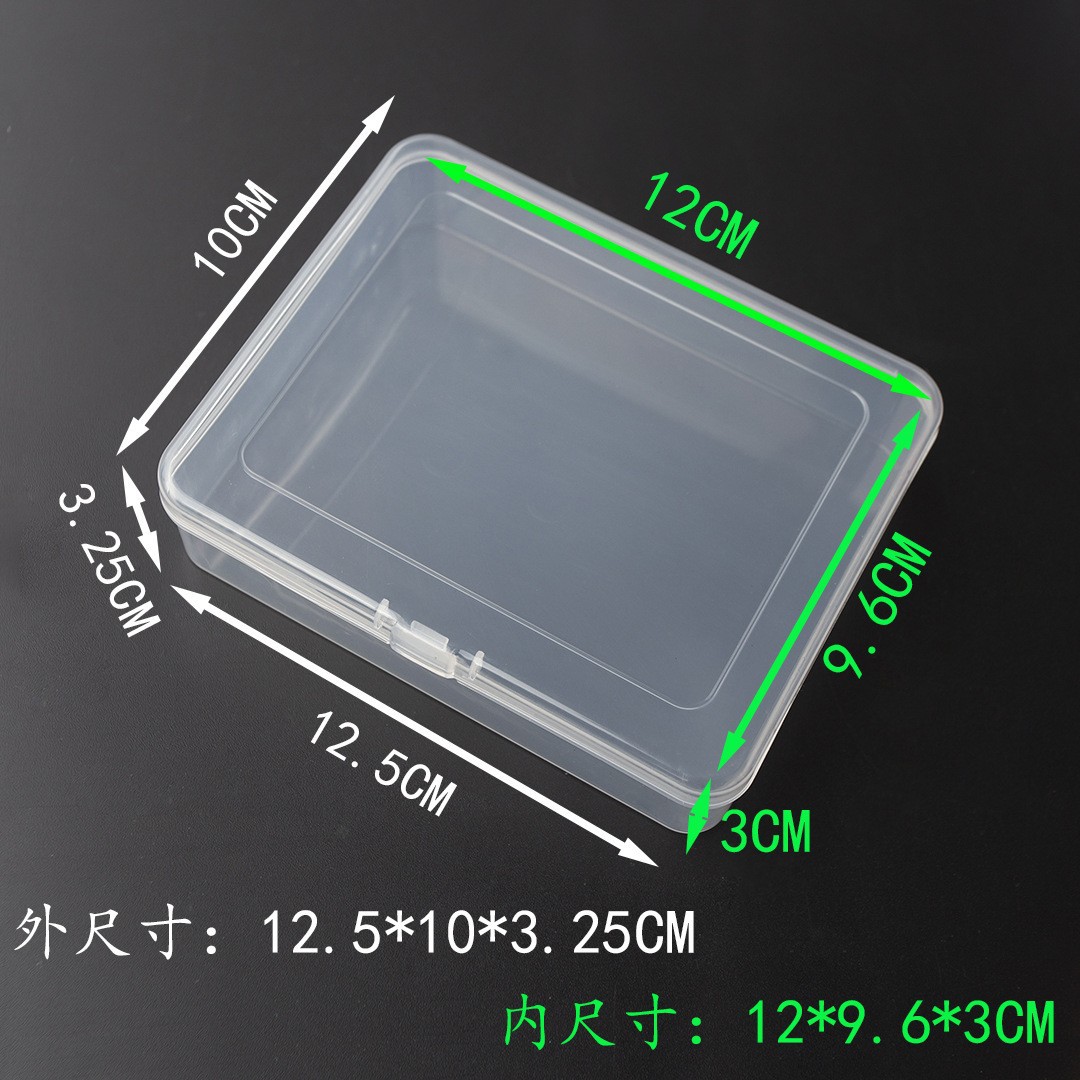 Small Pp Square Transparent Guka DIY Stationery Plastic Packaging Box Manicure Fishing Gear Storage Box Digital Accessories Box