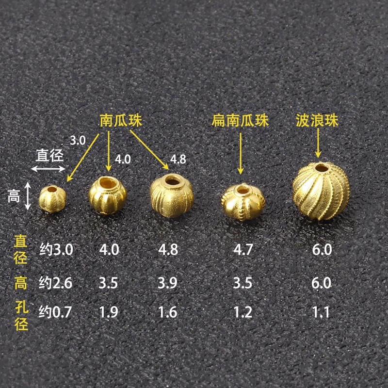18K Ancient Gold Pumpkin Beads Lantern Beads Corrugated Beads Lace Cut Out Beads Loose Beads DIY Bracelet Necklace Bead Accessories