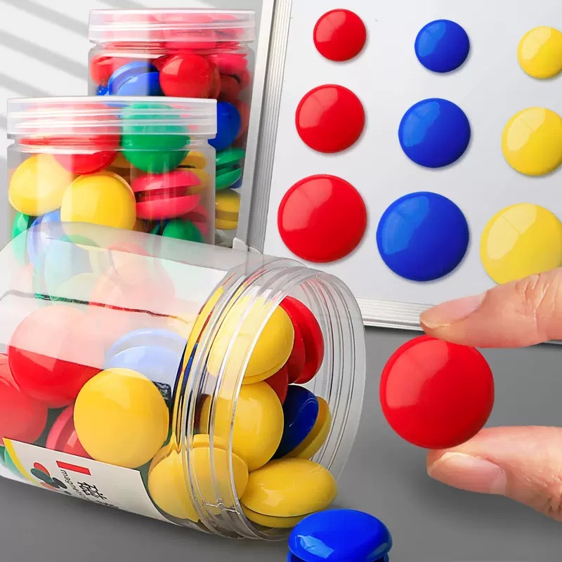 Круглая цветная магнитная пряжка для черной доски, магнитный патч, маленькая магнитная белая доска, магнитная пряжка для учителя с сильным магнитным гвоздем