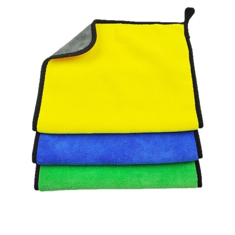 Car Wash Towel Two-Color Coral Velvet Car Wipe Cleaning Towel Advertising Towel Pet Fishing Towel Thickened Car Wipe Cloth