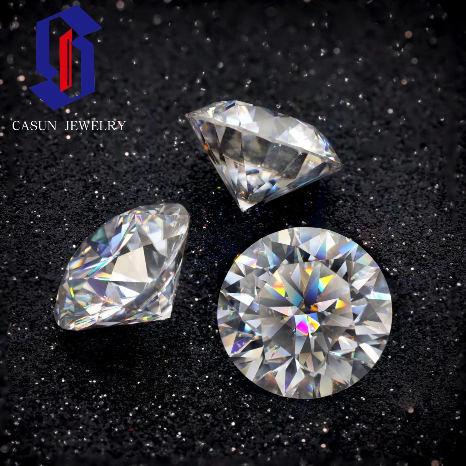 Wuzhou factory in stock wholesale DEF color cutter 3EX round Mosan bare stone eight hearts eight arrows large supply