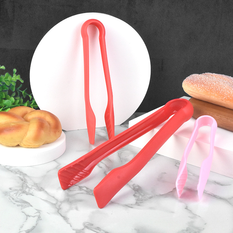 Colorful Plastic Food Tongs Three-Piece Set Non-Slip Salad Tongs Bread Cake Tongs Multifunctional Food Tongs Set Wholesale