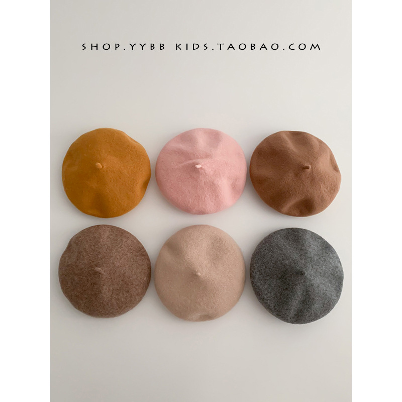 Children's Beret Girls' Hat Spring and Autumn 2022 Western Style Girl's Bud Hat Baby's Hat Autumn and Winter Fashion