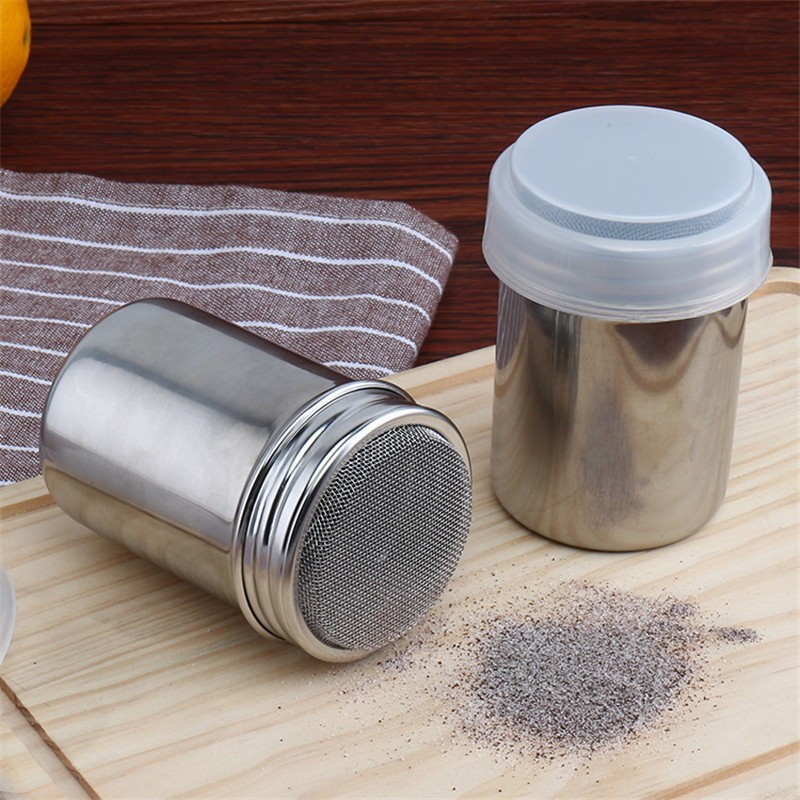 Factory Direct Supply 304 Stainless Steel Powder Dispenser with Fine Mesh Toothpick Holder Powder Shaker Powder Can Korean-Style Powder Dispenser