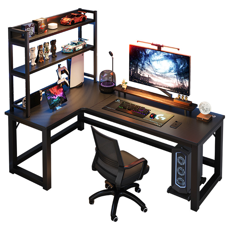 Corner Gaming Table Computer Table Desktop Home Double Desk Bookshelf Integrated Table Bedroom Corner Table Office Desk