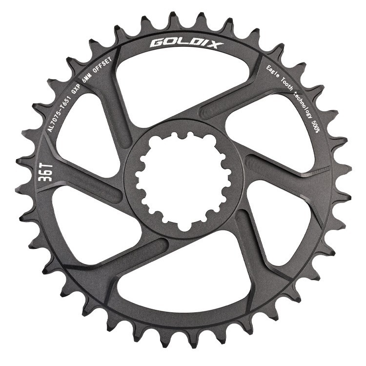 Goldix Gxp Three-Nail Crankset 6mm Offset Positive and Negative Toothring 30/32/34/36/38t Mountain Bike Single Disc