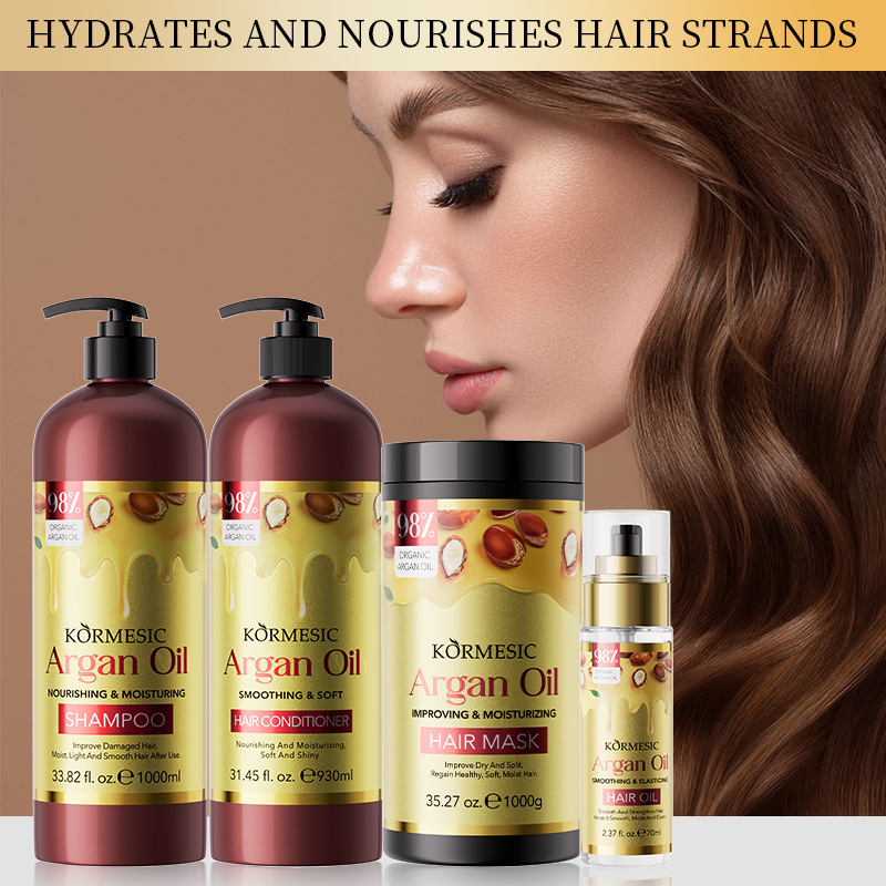 KORMESIC argan oil shampoo full English hair care essential oil suit shampoo cross-border foreign trade wholesale