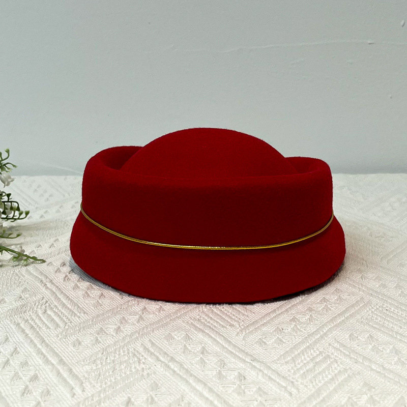 Factory direct stewardess hat female etiquette hat beret female autumn and winter aviation school stage band performance
