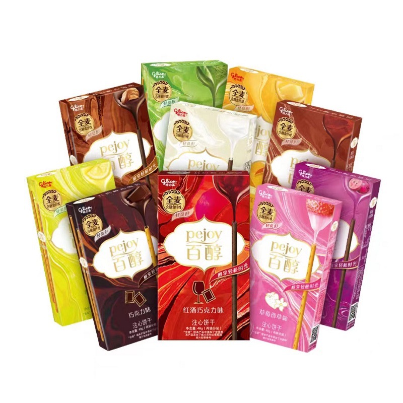 Glico 100 Alcohol Filled Biscuits 48g Chocolate Bars Various Flavors Internet Celebrity Snack Food Wholesale