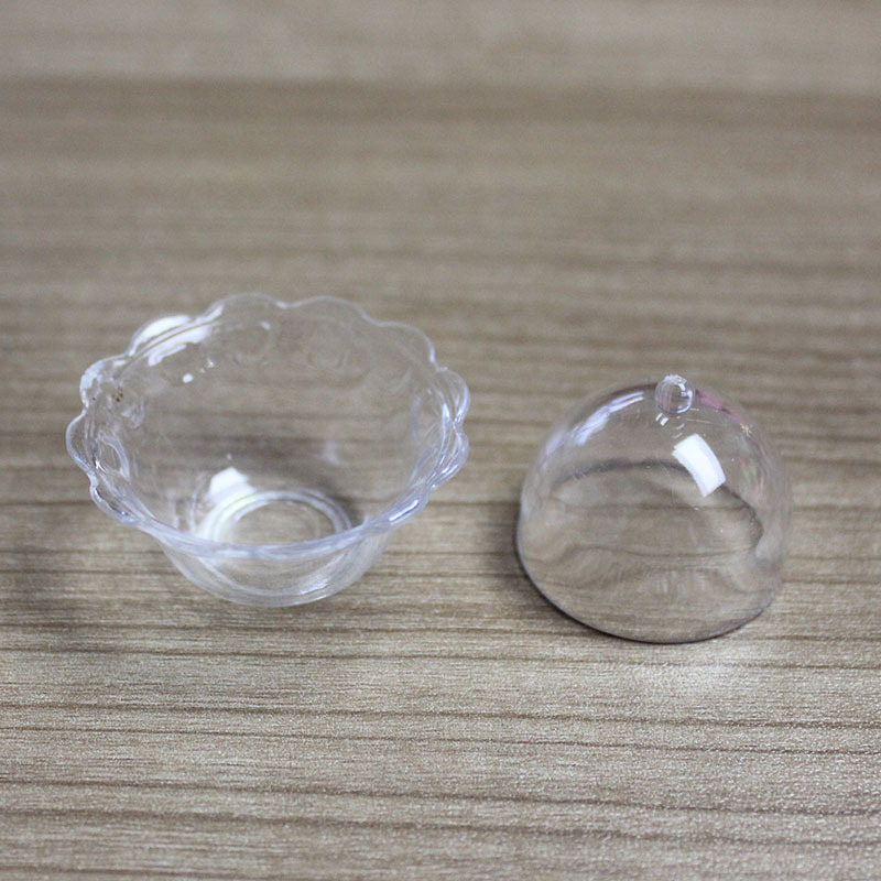 Play House simulation food play plastic transparent mini cup PS jelly cup egg tart cup cake cover set