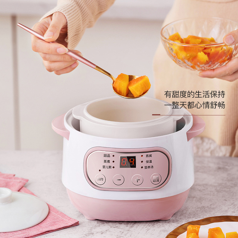 Electric Stew Pot, Fully Automatic Household Ceramic Multi-Functional Water-Proof Stew Bird's Nest Soup Pot, Health-Preserving Electric Stew Pot, Casserole Pot for Delivery